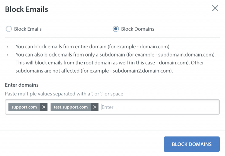 How do I block Email Domains? Helpshift Knowledge Base Helpshift Knowledge Base